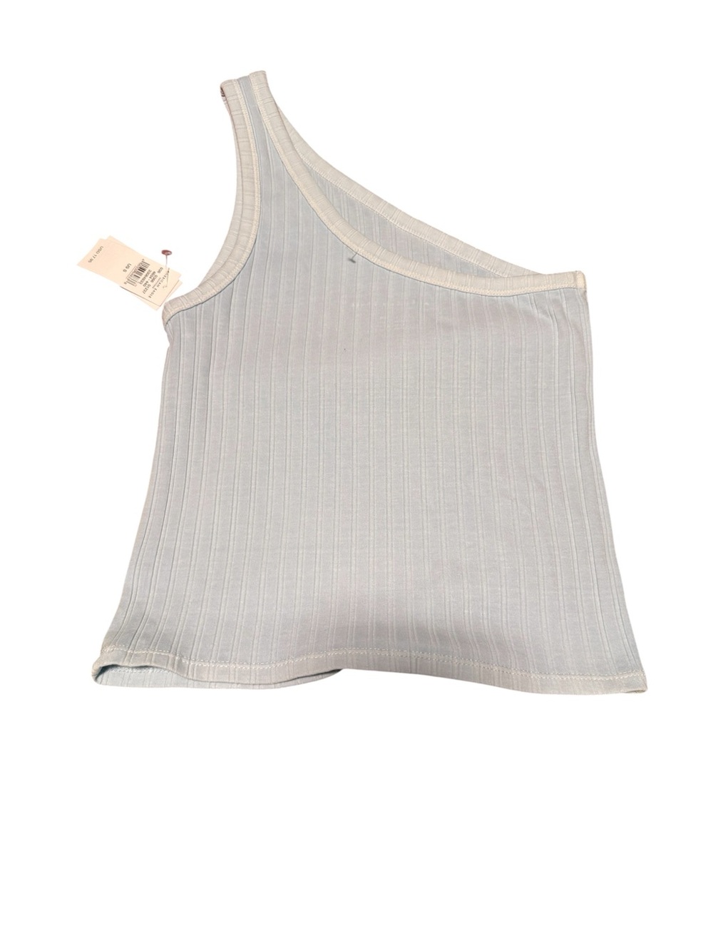 American Eagle Outfitters Light Blue Ribbed One-Shoulder Top